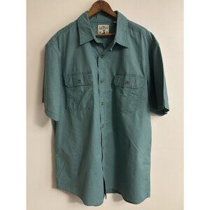 Red Head Mens Shirt Short Sleeve 1/2 Back Cotton XL Green Outdoor Hunting
